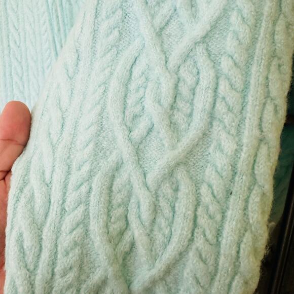 Court & Rowe Cable Knit Sweater Bennett Hooded Mint Plus Size 2X - Picture 8 of 9